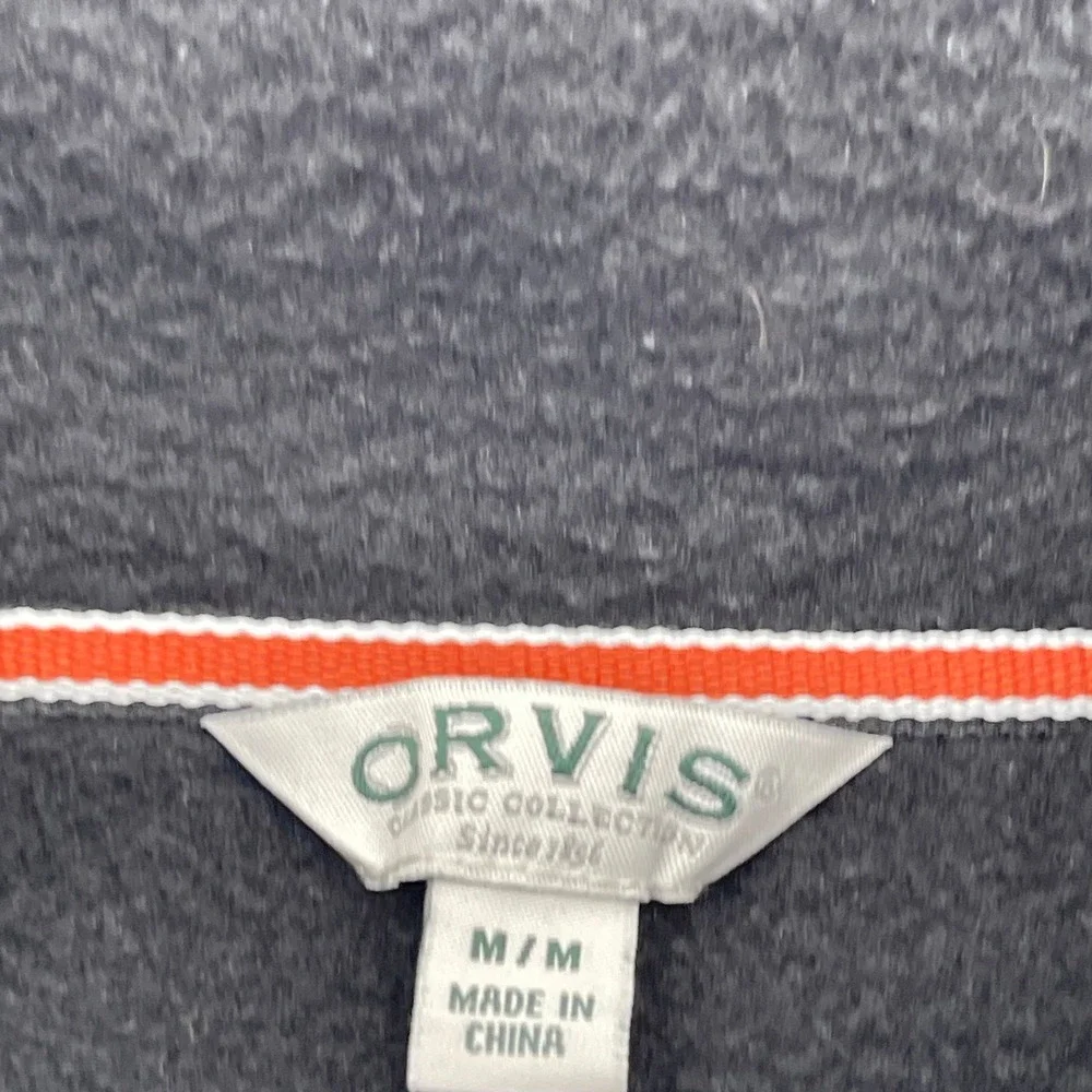 Orvis Men's Fleece Full-Zip Jacket‎ Outdoor Casual Warm Polyester Gray M/M